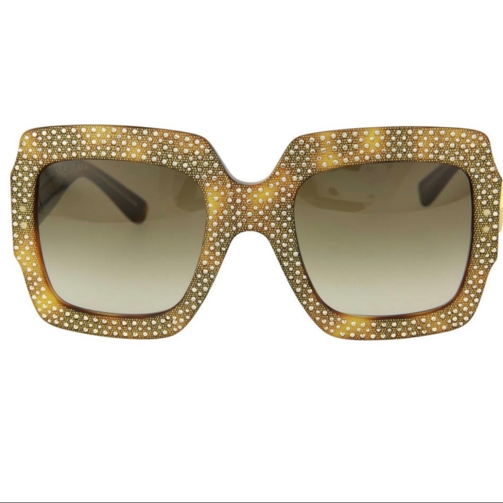 Gucci Havana Crystal Rhinestone Sunglasses